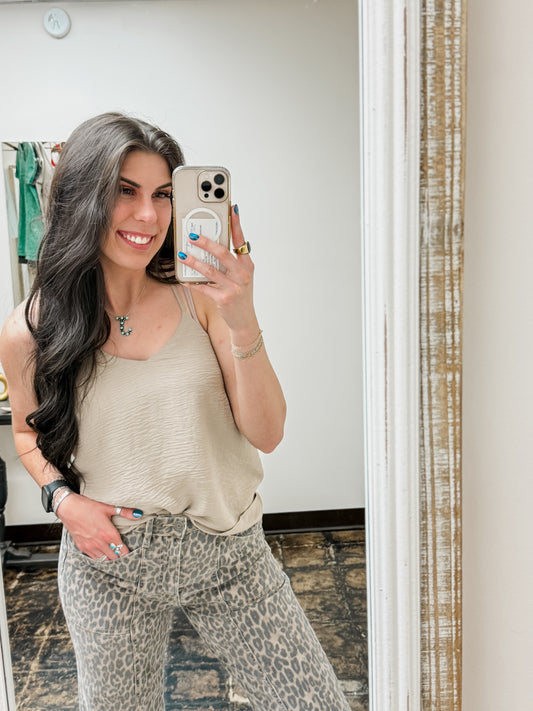 FINAL SALE - The Parker V-Neck Cami - Lt Mocha
