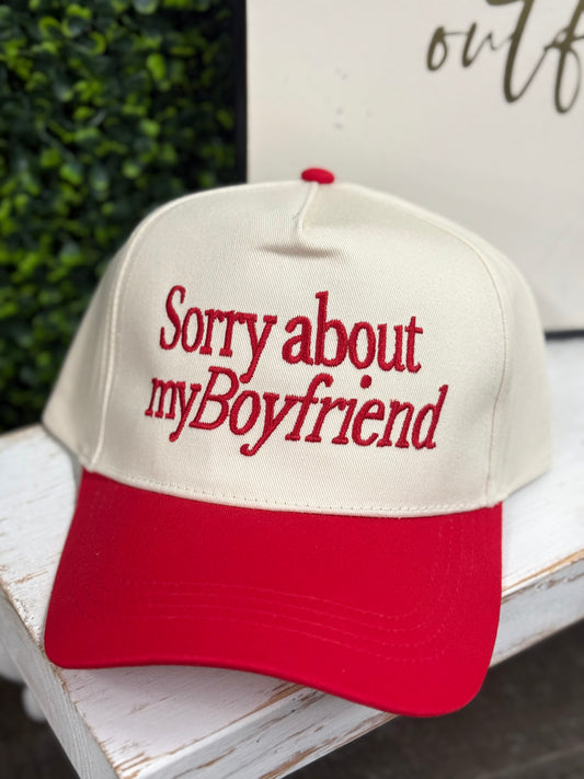 The Sorry About My Boyfriend Hat - Red