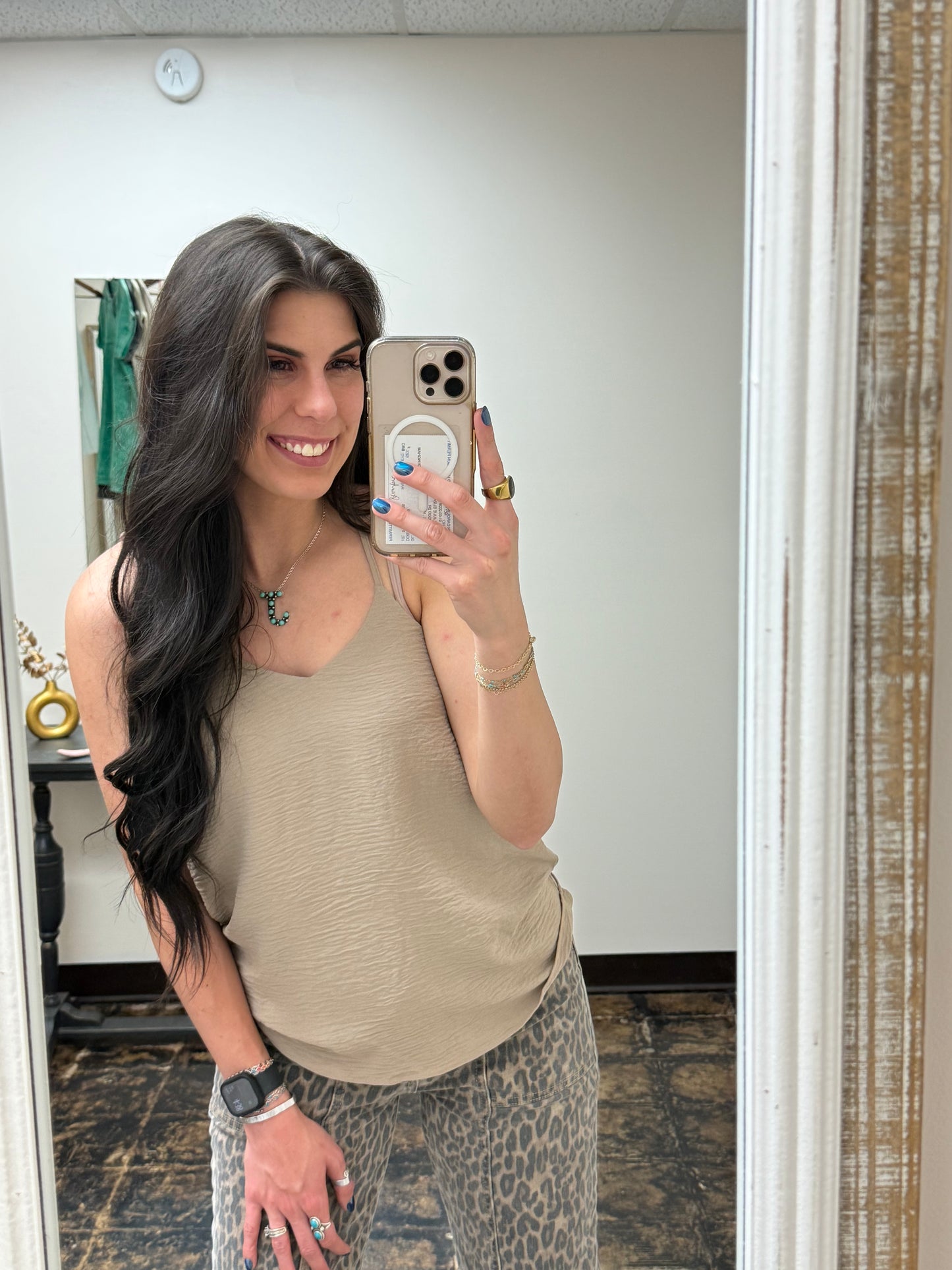 FINAL SALE - The Parker V-Neck Cami - Lt Mocha