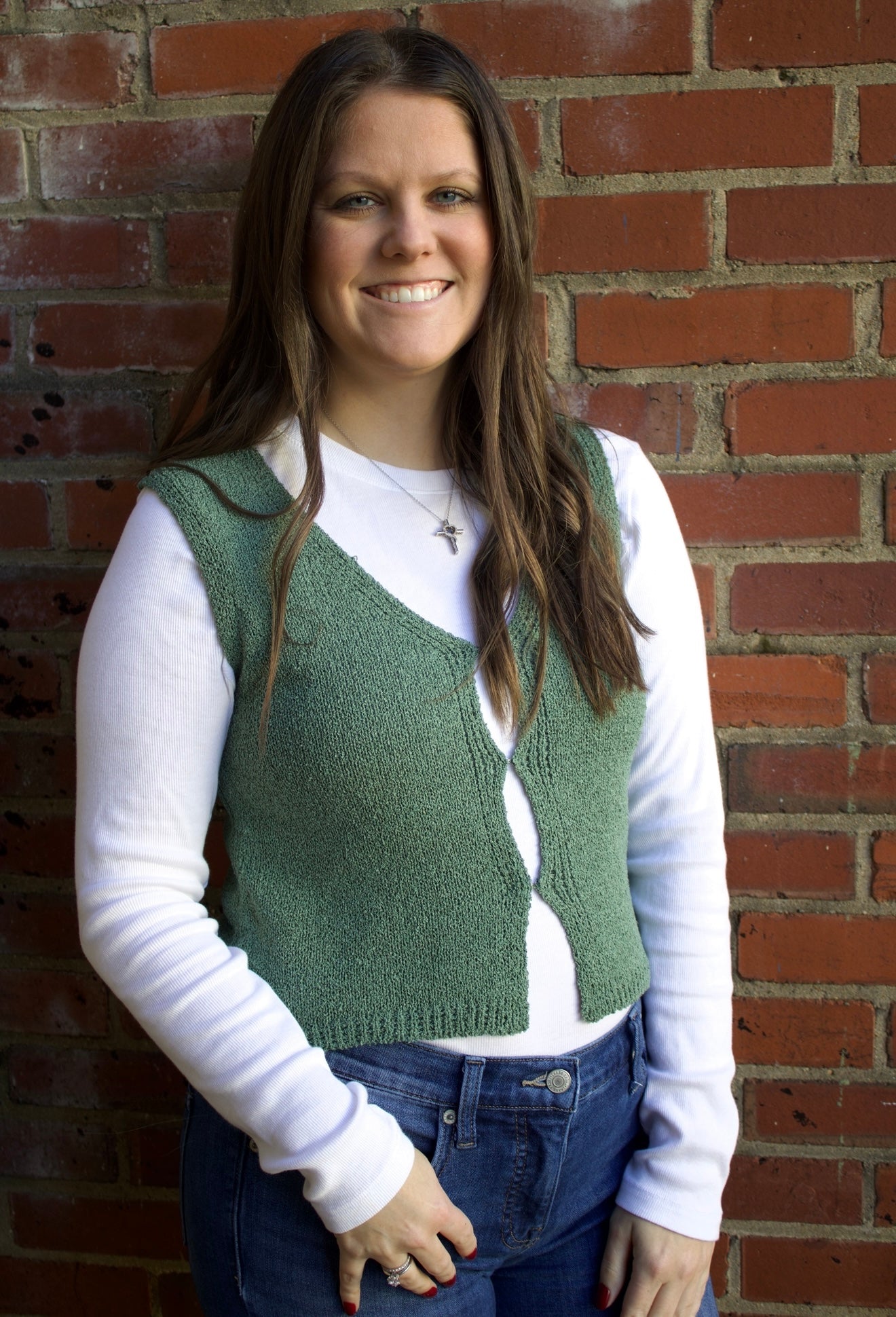 The Erika Sweater Vest - Light Olive