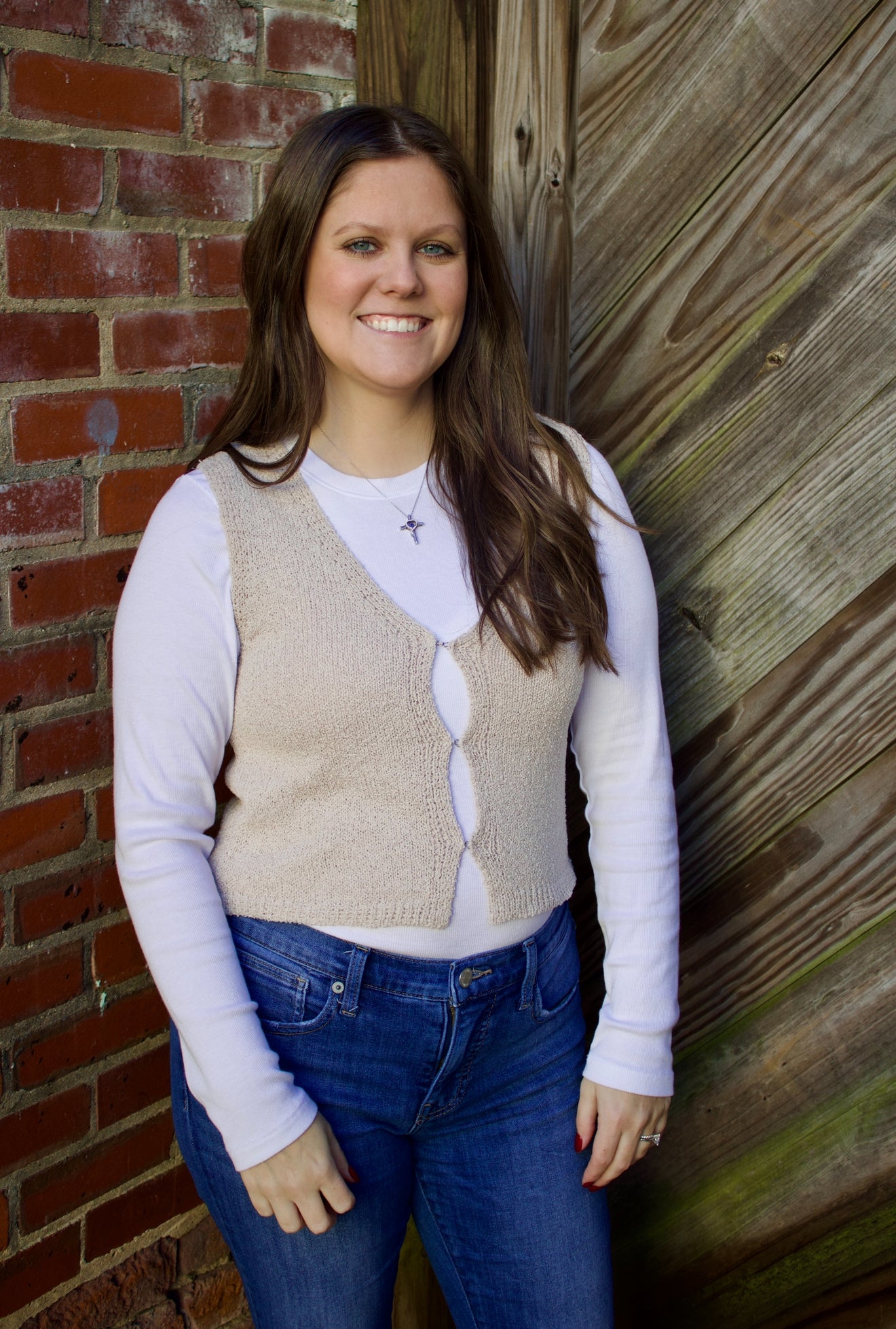 The Erika Sweater Vest - Sand Beige