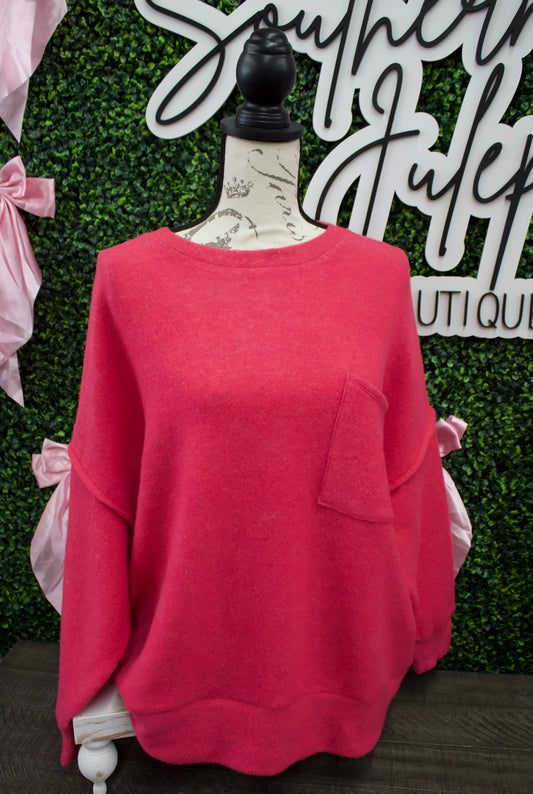 The Valerey Oversized Sweater - Hot Pink