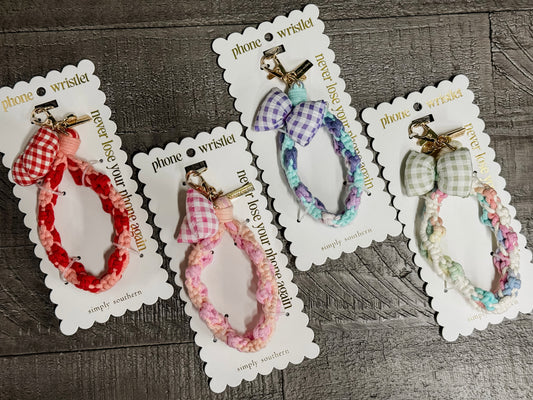 Simply Southern - Macrame Bow Phone Wristlet- ASST COLORS - 2025