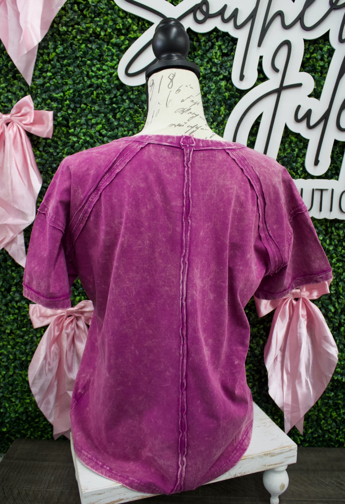 The Molly Acid Wash Tee - Plum