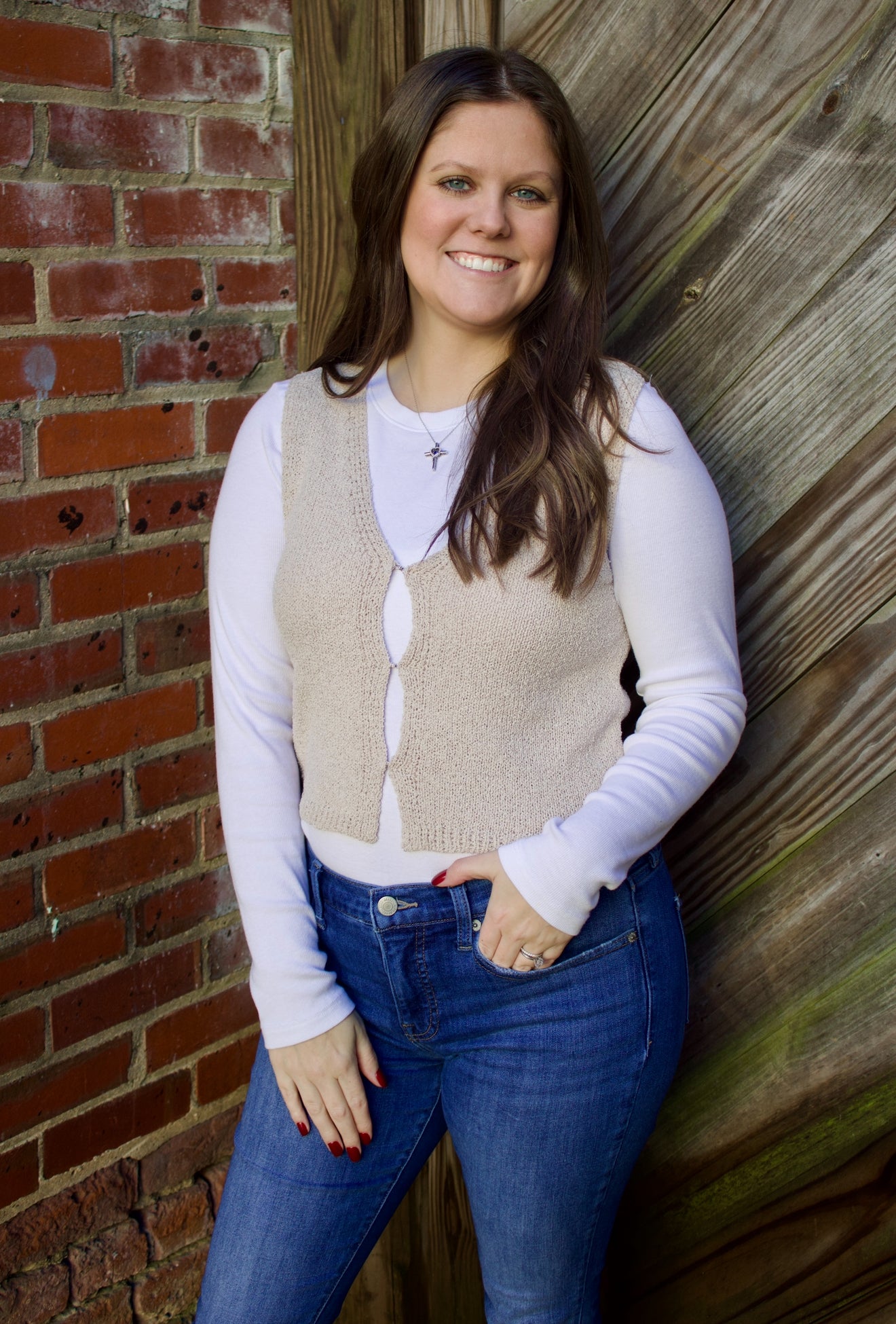 The Erika Sweater Vest - Sand Beige