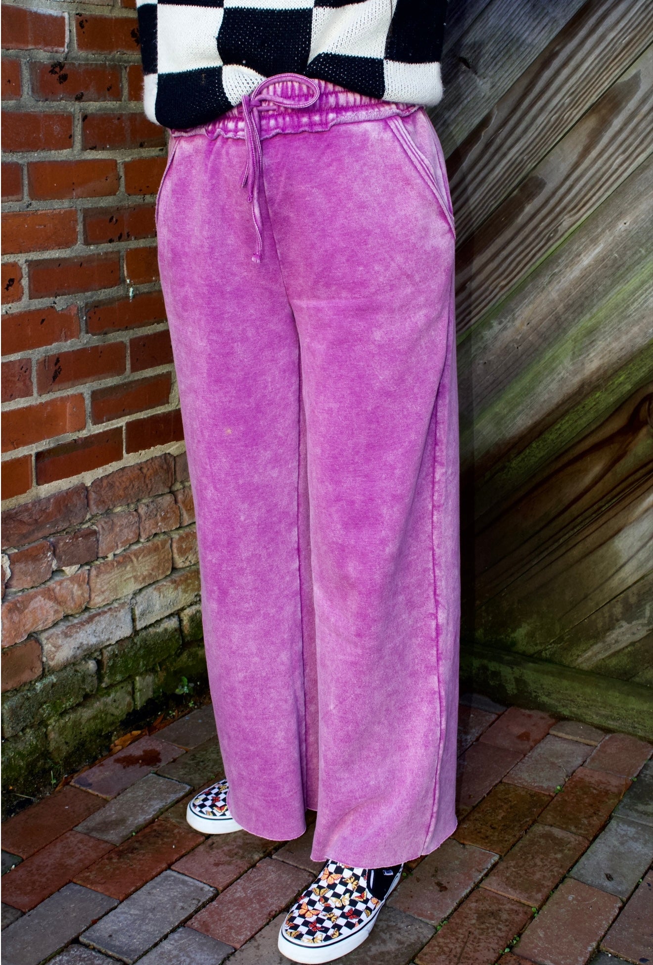 The Cambree Palazzo Sweatpants - Plum