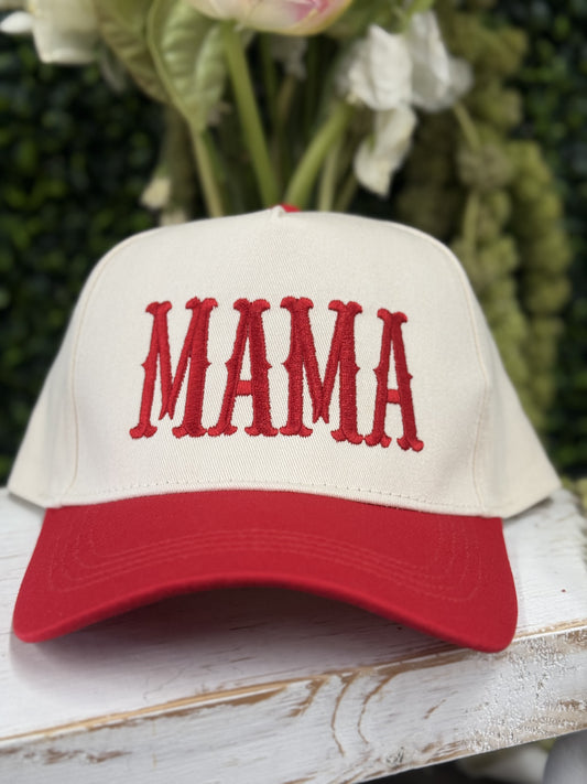 The Mama Western Trucker Hat - Red