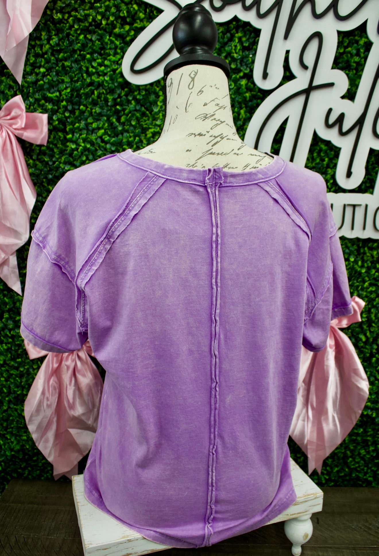 The Molly Acid Wash Tee - Lavender