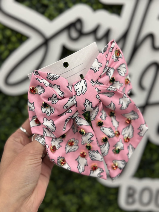 The Halloween Ghost Bow - Pink