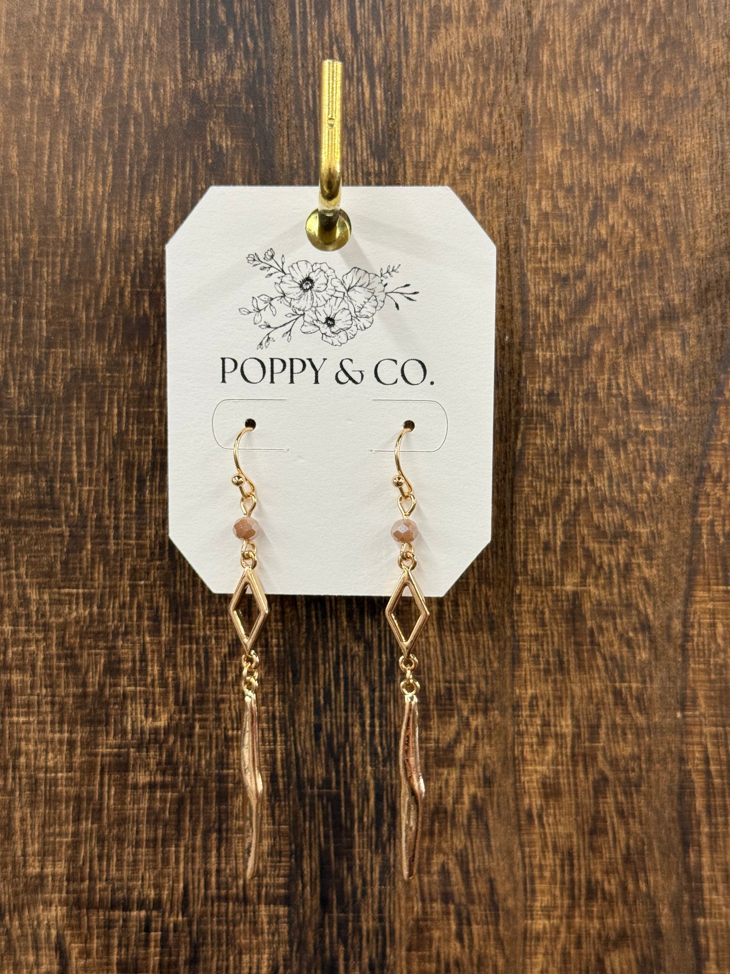 The Amy Earrings - Brown/Gold