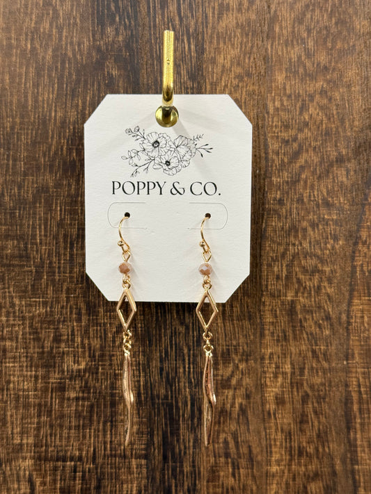 The Amy Earrings - Brown/Gold