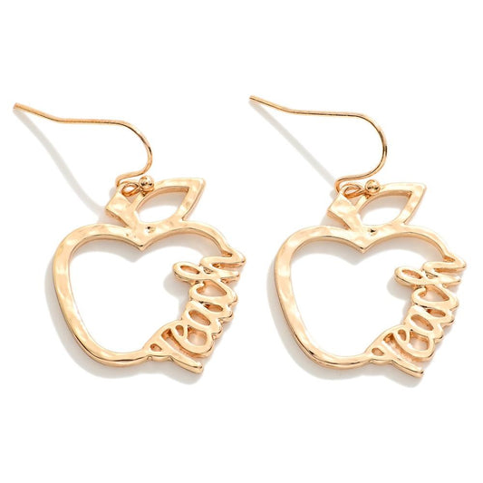 The Teach Apple Earrings - Gold