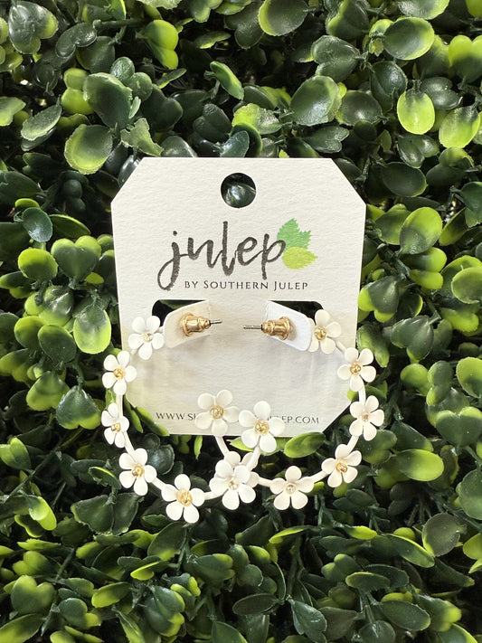 The Flora Earrings - White