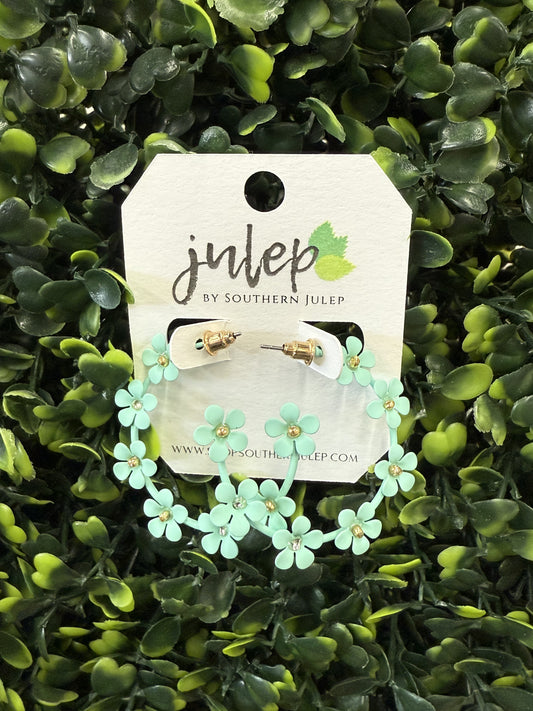 The Flora Earrings - Mint