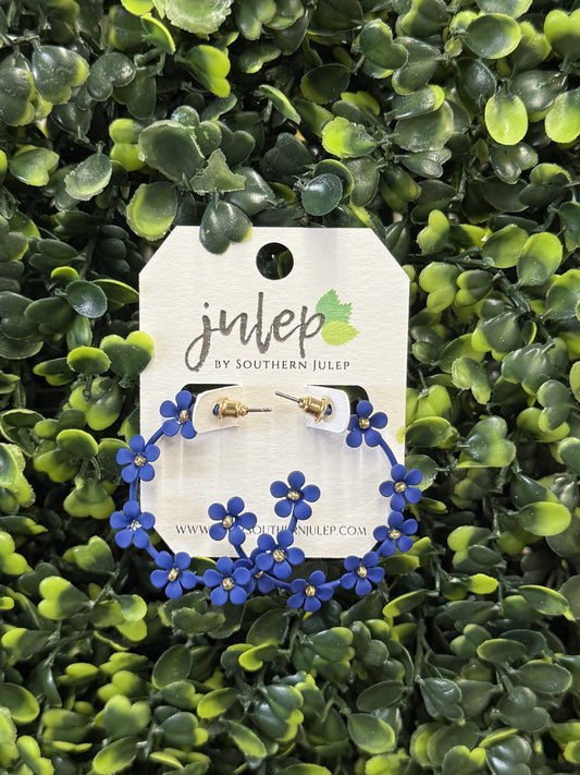 The Flora Earrings - Blue