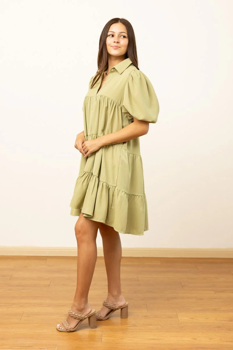 The Corynne Dress - Sage