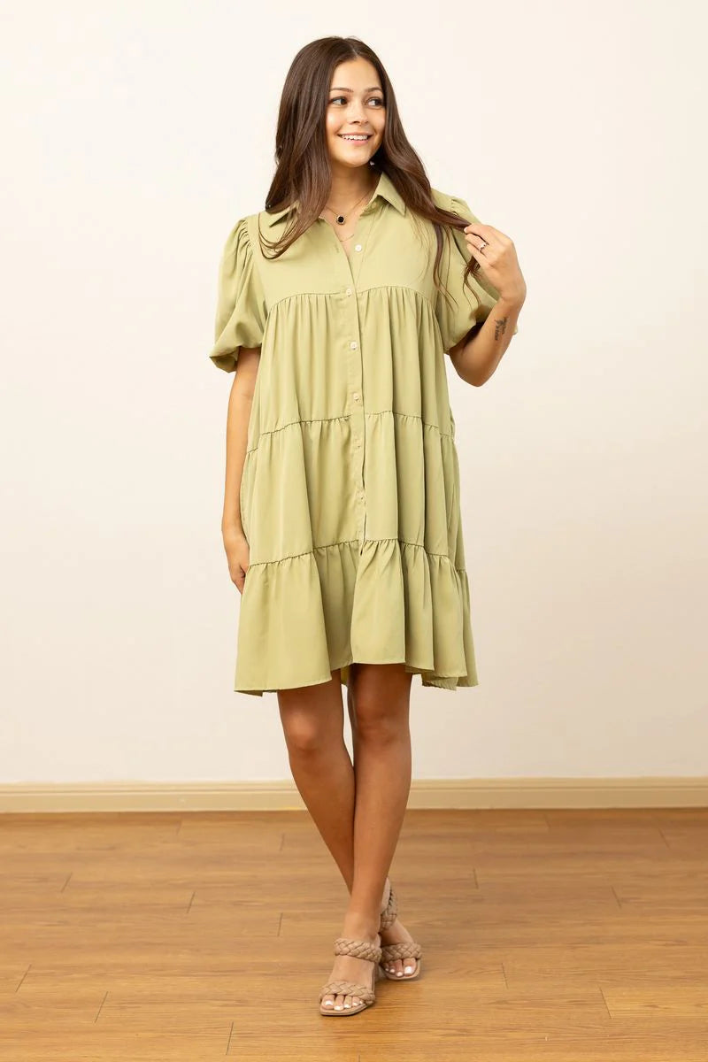 The Corynne Dress - Sage