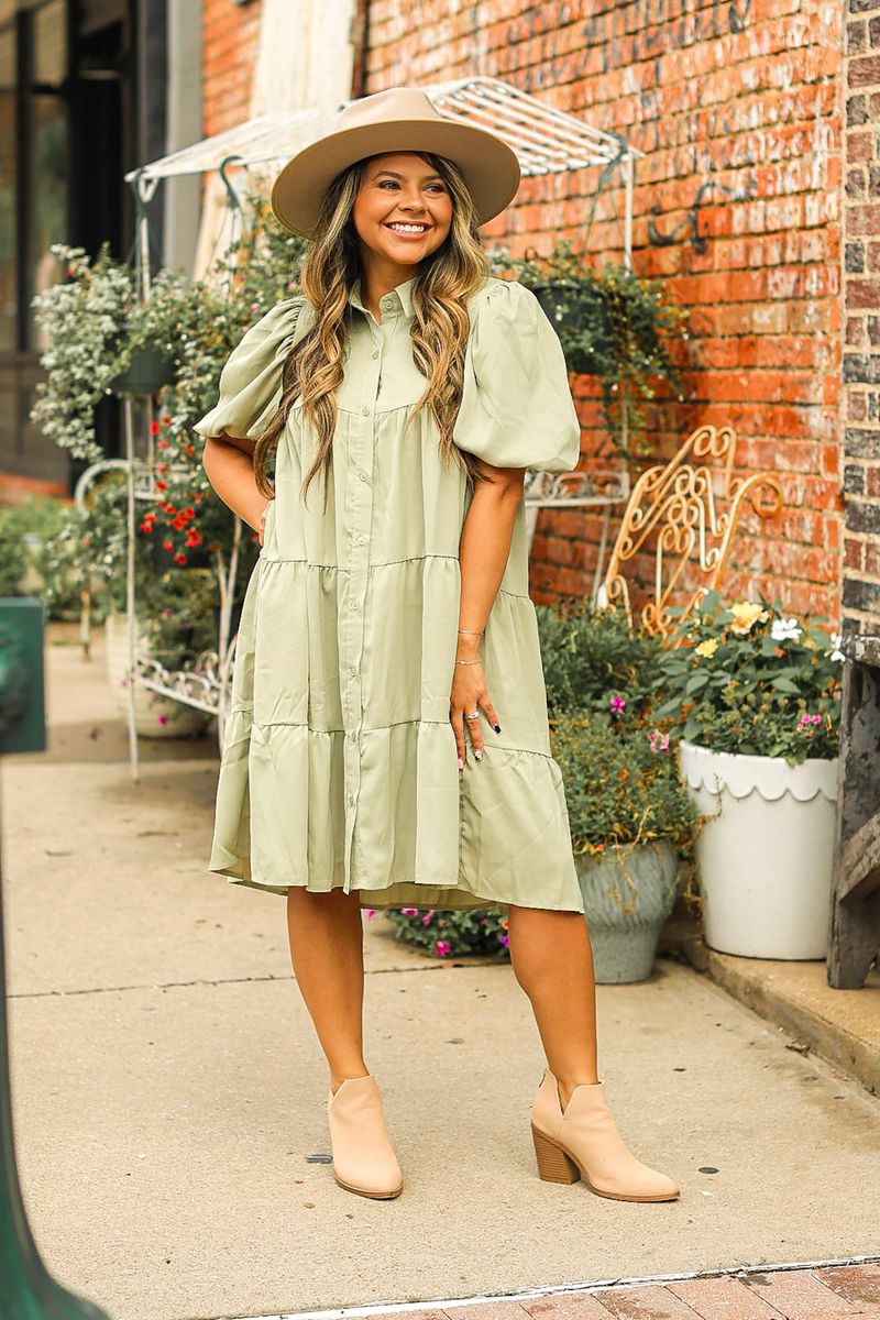 The Corynne Dress - Sage