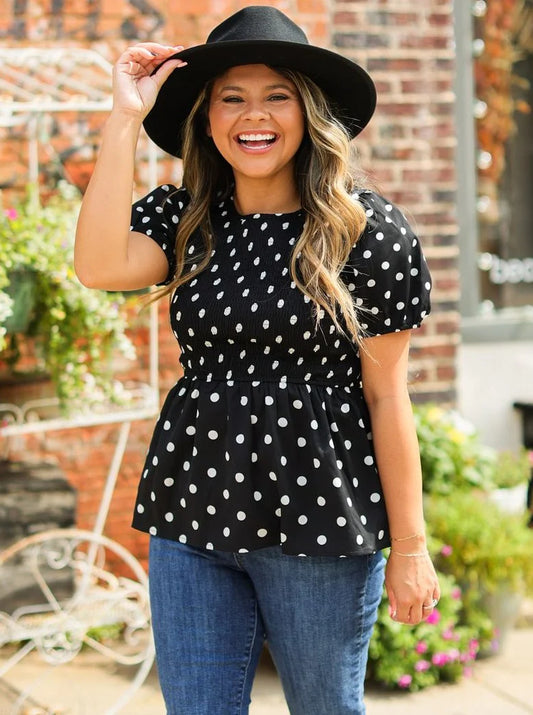 The Ayden Polka Dot Blouse