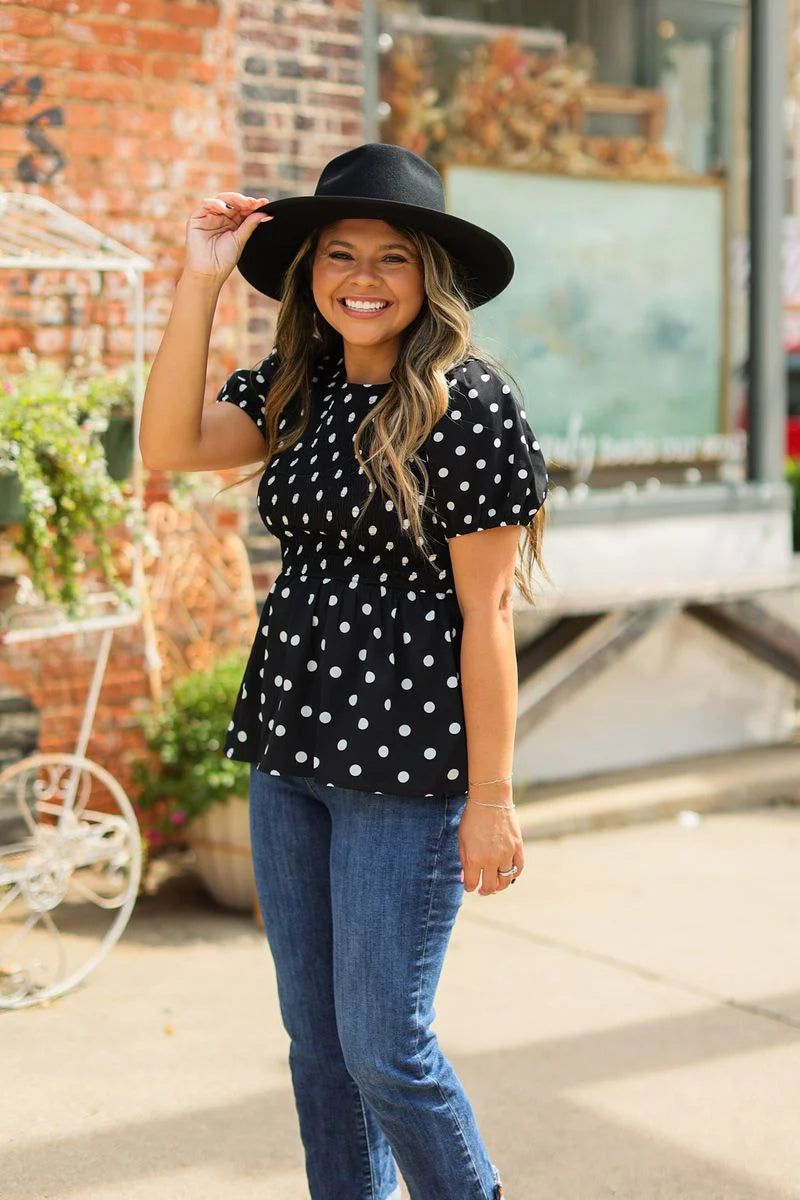 The Ayden Polka Dot Blouse