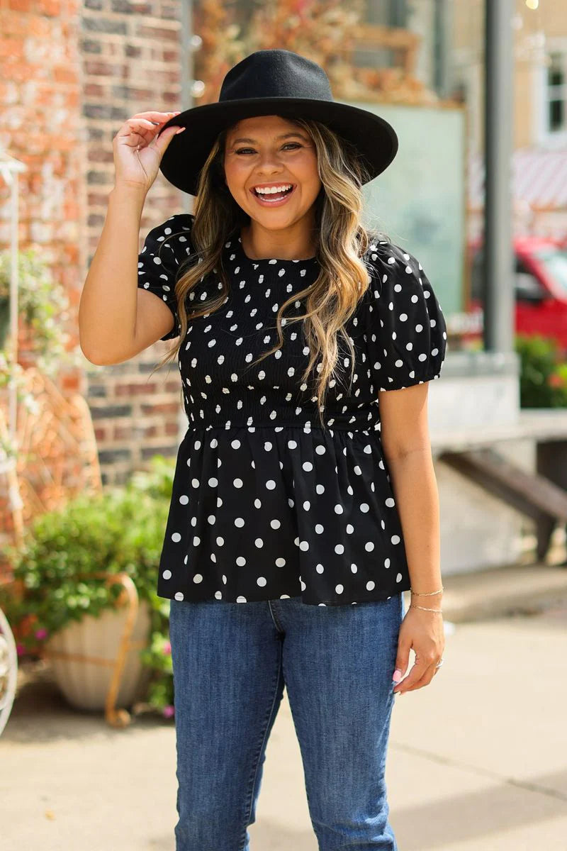 The Ayden Polka Dot Blouse