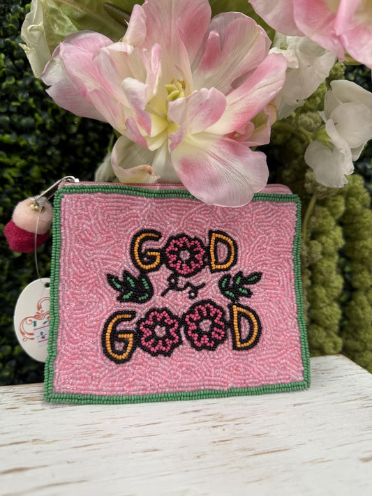 The God is Good Seed Bead Pouch