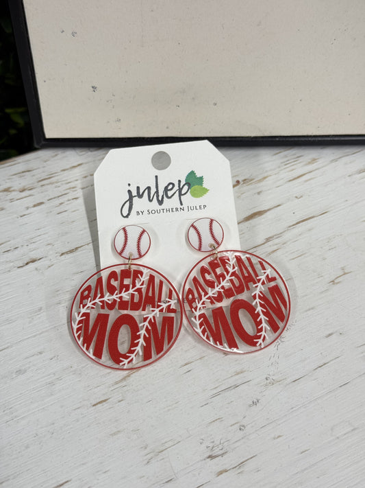The Baseball Mom Earrings - Round