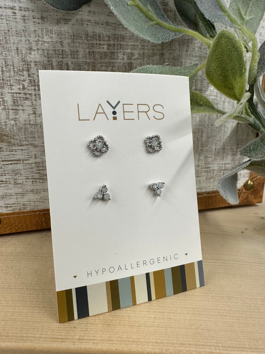 Layers Earrings - Silver