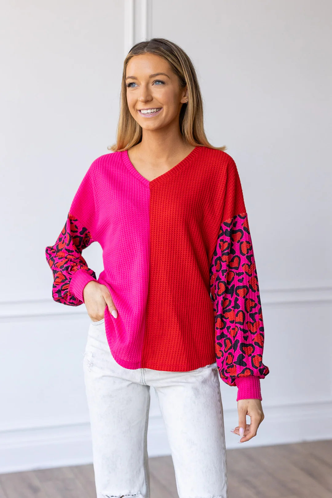 The Wild Romance Waffle Knit Top