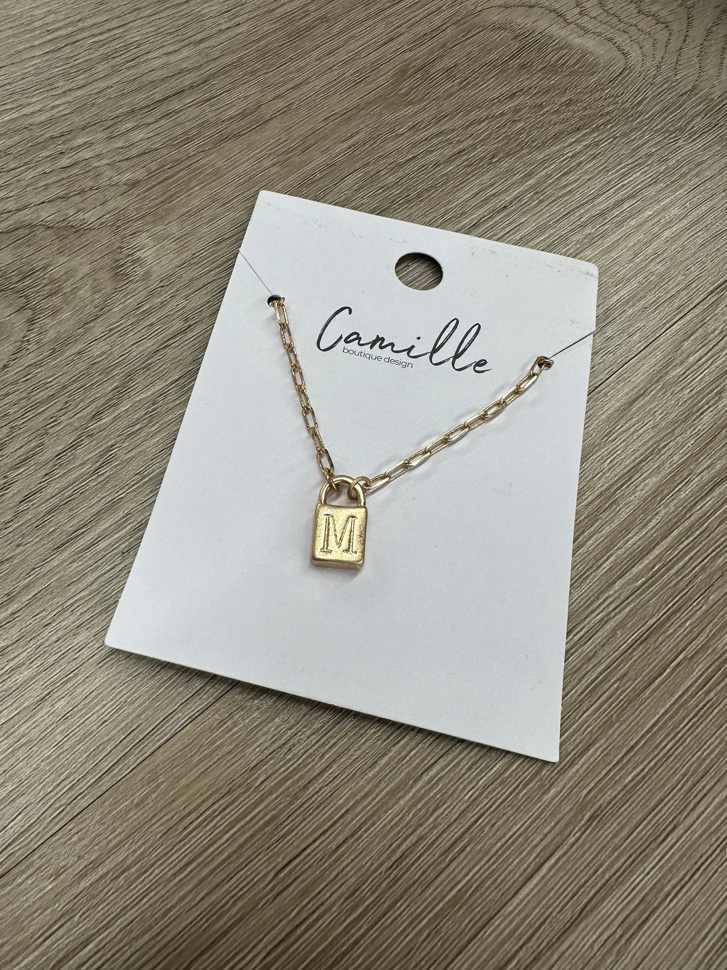 The Lock Initial Necklace - ASST.