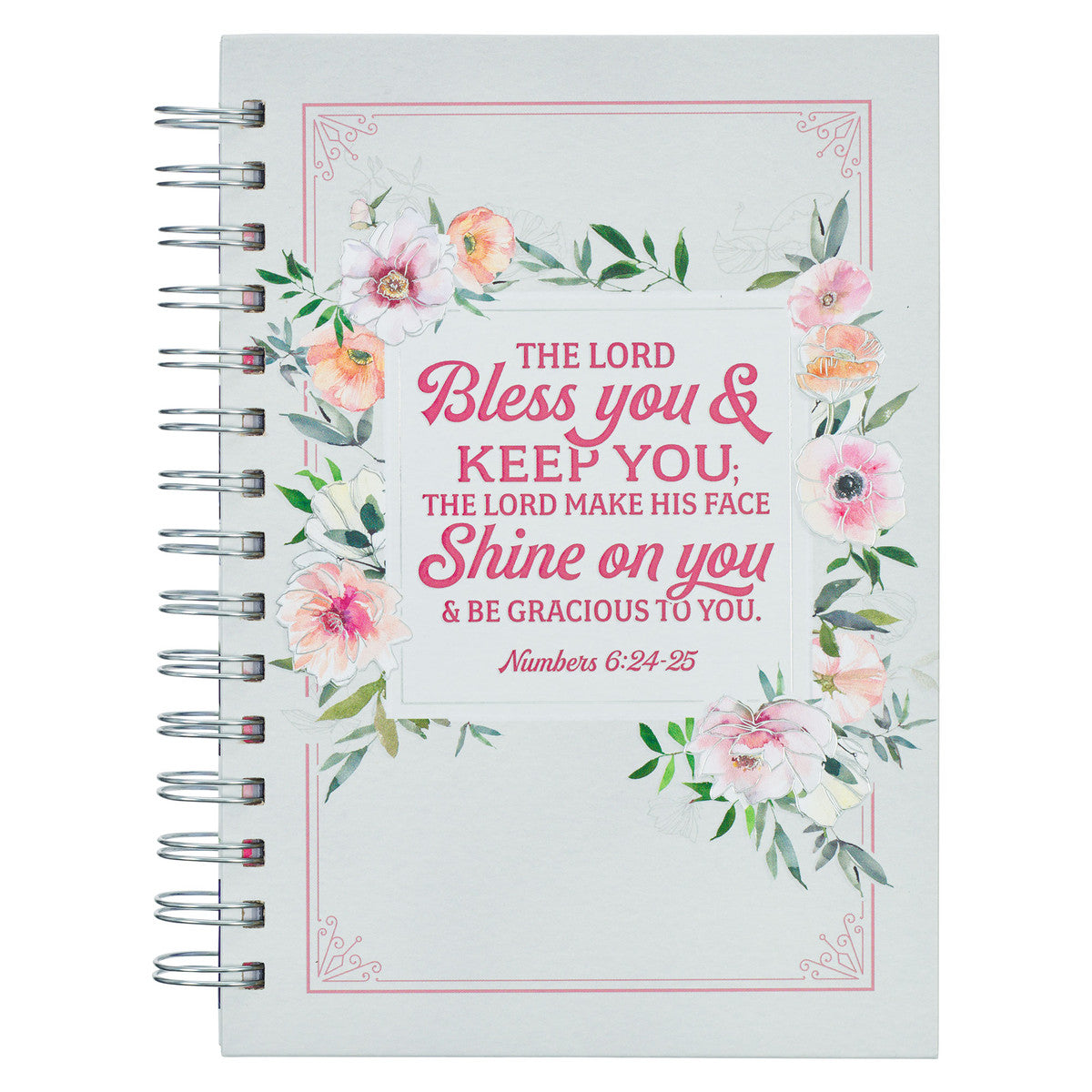 Bless You & Keep You Floral Numbers 6:24-25 Wirebound Journal