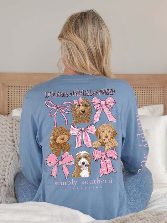 Simply Southern - Dogs Are A Girl's Best Friend Long Sleeve Tee - 2024