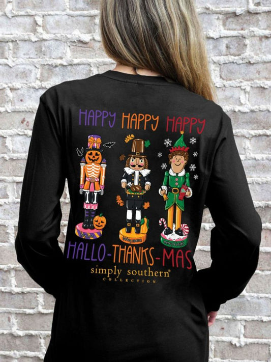 Simply Southern - Happy Hallo-Thanks-Mas Long Sleeve Tee - 2024