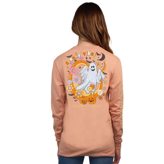 FINAL SALE - YOUTH - Simply Southern - Spooky Vibes Long Sleeve Tee