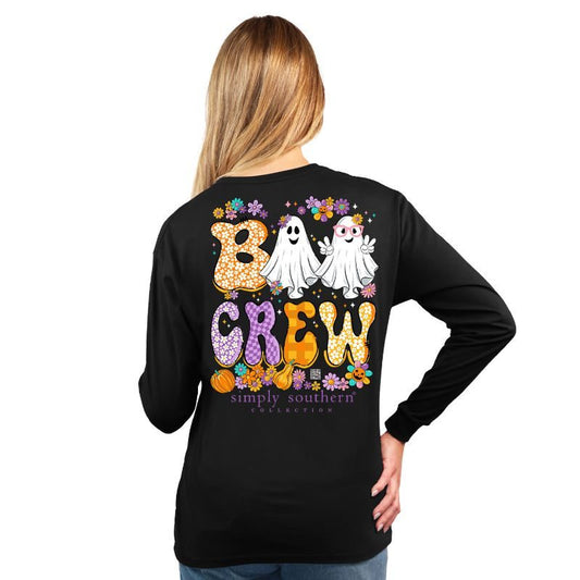 FINAL SALE - YOUTH - Simply Southern - Boo Crew Long Sleeve Tee