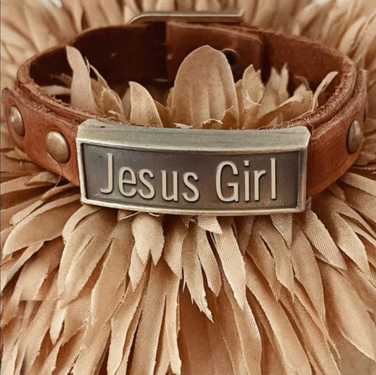 The Leather Wristlet : Jesus Girl