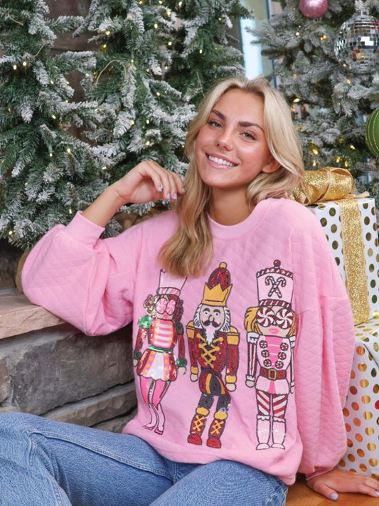 Simply Southern - Quilted Crewneck - Cheerful Nutcracker