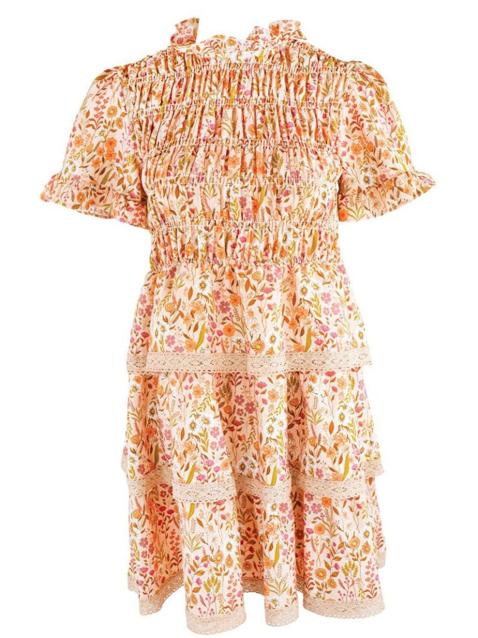 Simply Southern - Tan Floral Field Smocked Dress