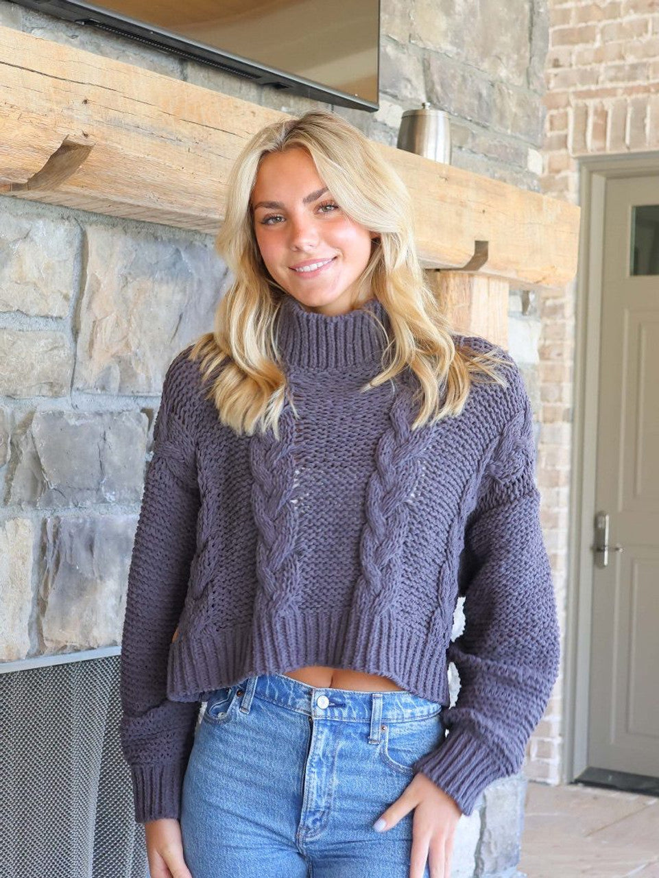 Simply Southern - Braided Sweater - Night