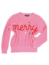 Simply Southern - Merry Embroidered Sweater - Pink