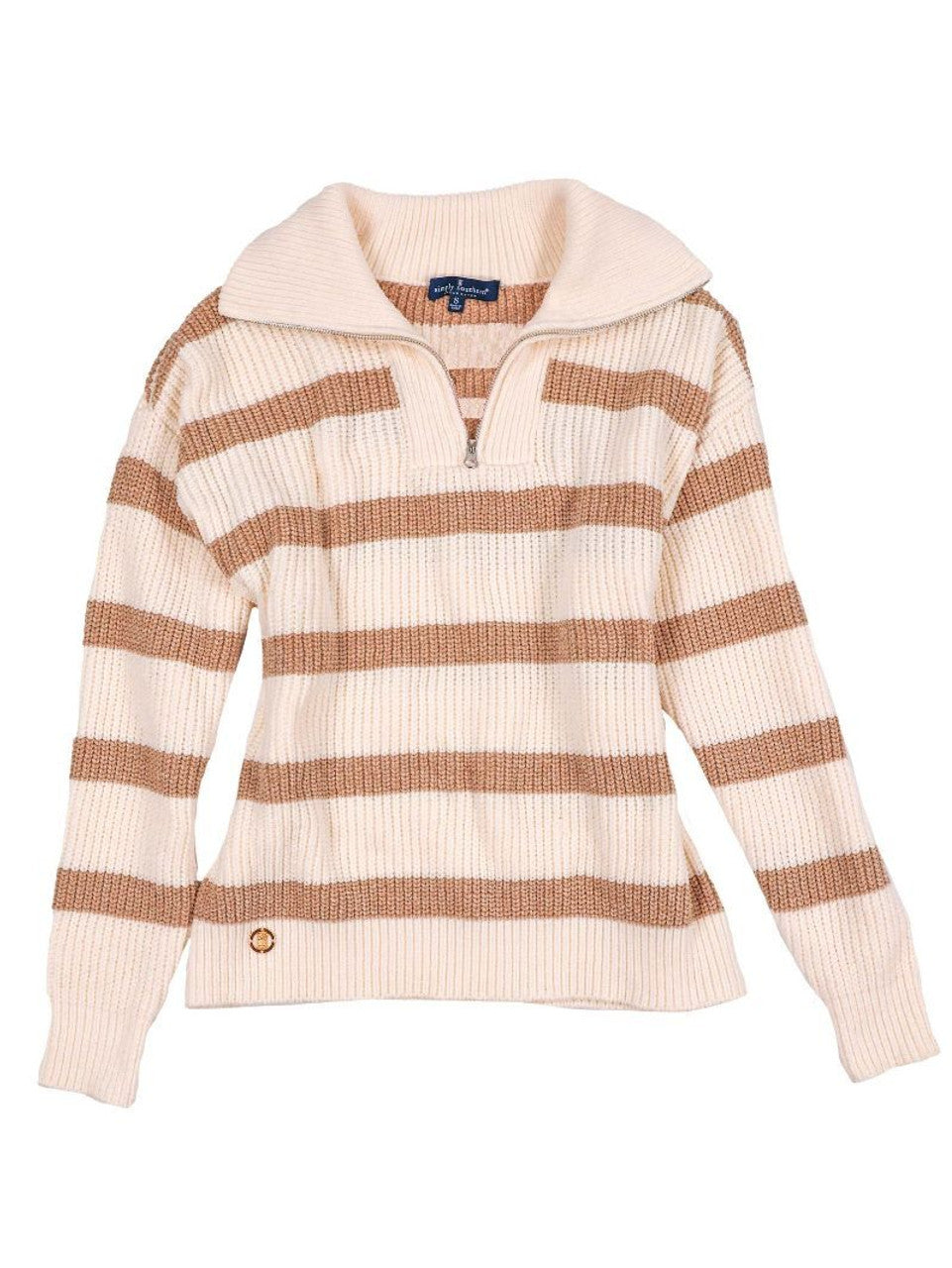 Simply Southern - Striped Sweater Quarter Zip - Desert