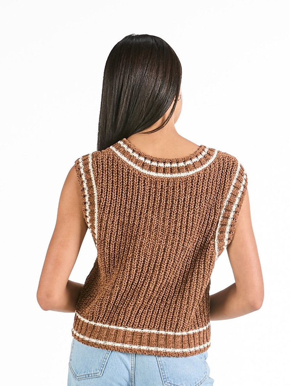 Simply Southern - Bliss Chenille Sweater Vest Top - Umber - 2025
