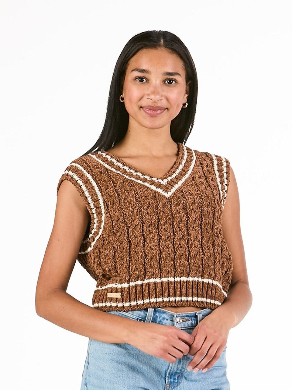 Simply Southern - Bliss Chenille Sweater Vest Top - Umber - 2025