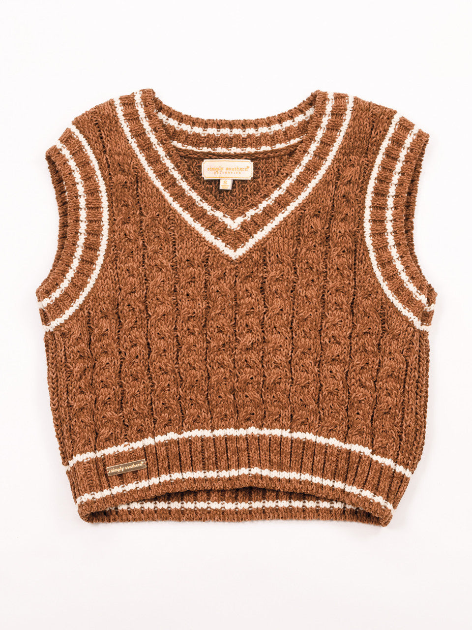 Simply Southern - Bliss Chenille Sweater Vest Top - Umber - 2025