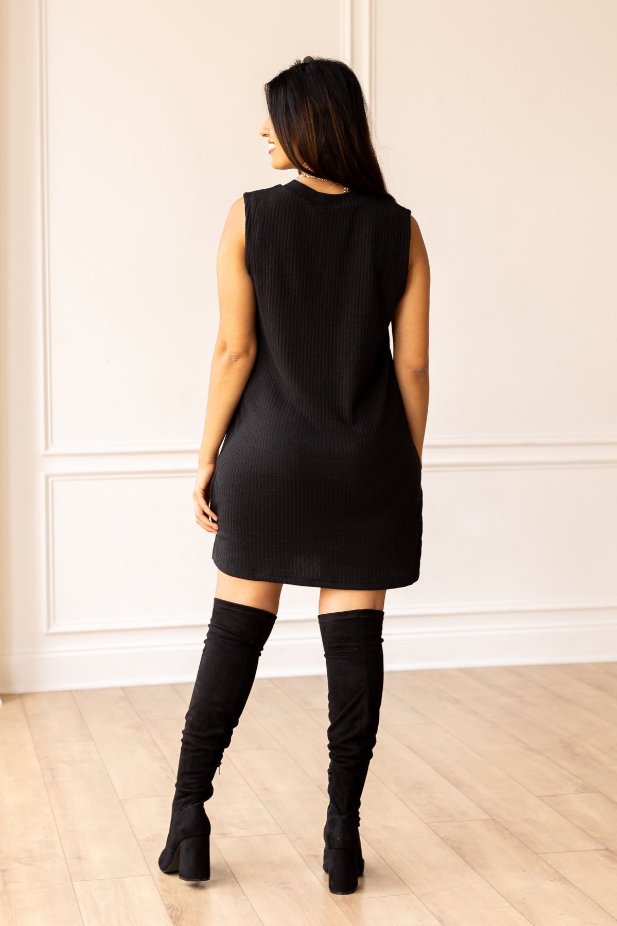 The Kendra Sweater Dress - Black