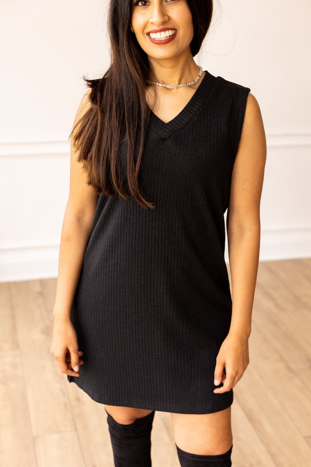 The Kendra Sweater Dress - Black