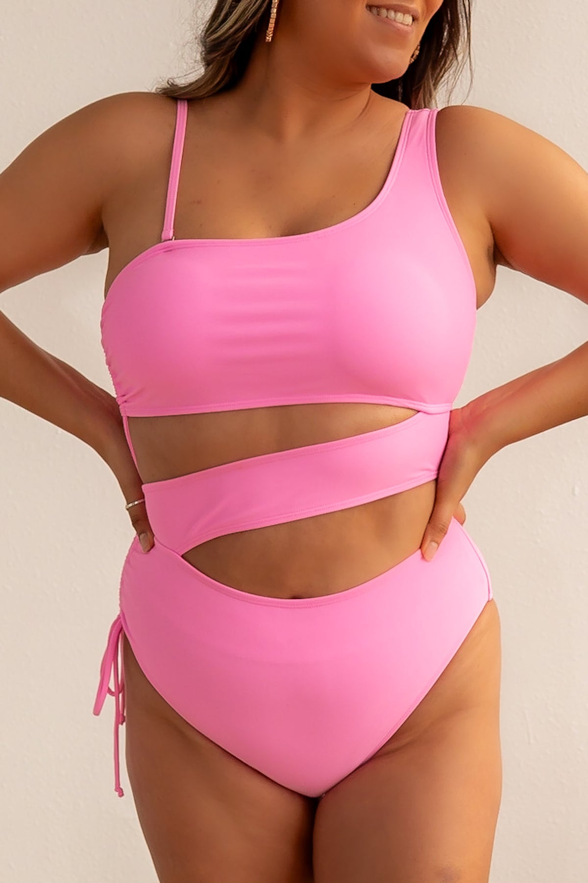 FINAL SALE - The Paradise Radiance Monokini Swimsuit - Neon Pink