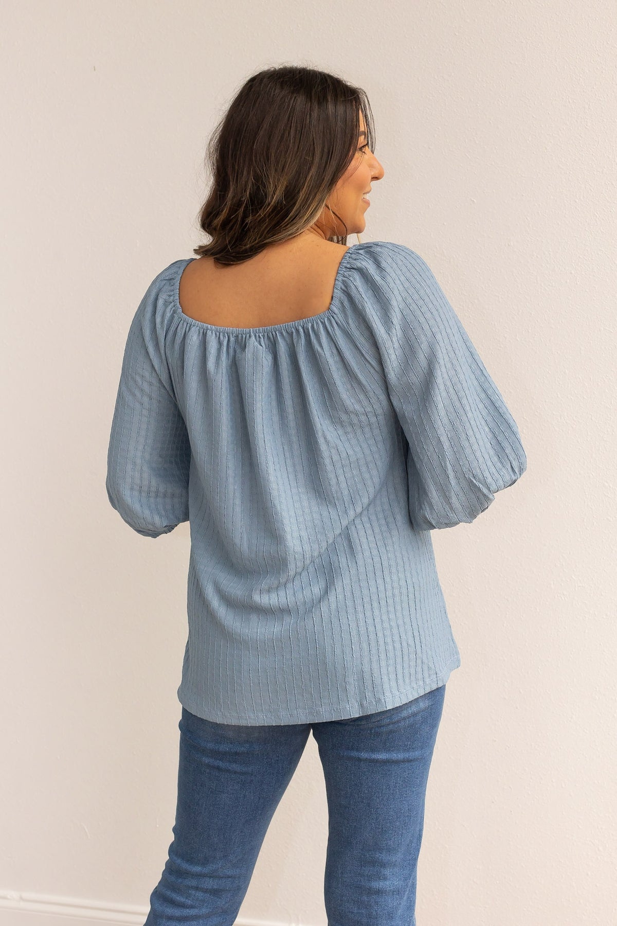 FINAL SALE - The Blue Breeze Elegance Off The Shoulder Top