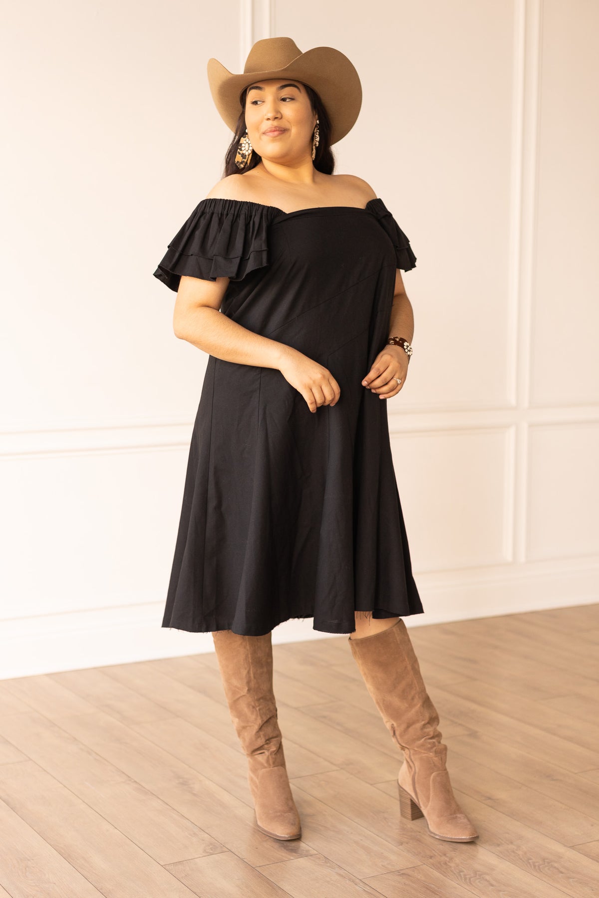 FINAL SALE - The Stella Linen Verse Dress - Black