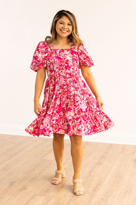 The Dolly Doll Dress - Pink Floral